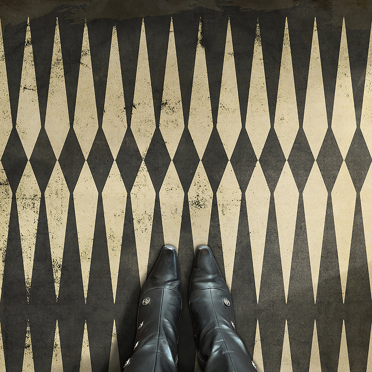 Vintage Vinyl Rug - Pattern 8 - Backgammon
