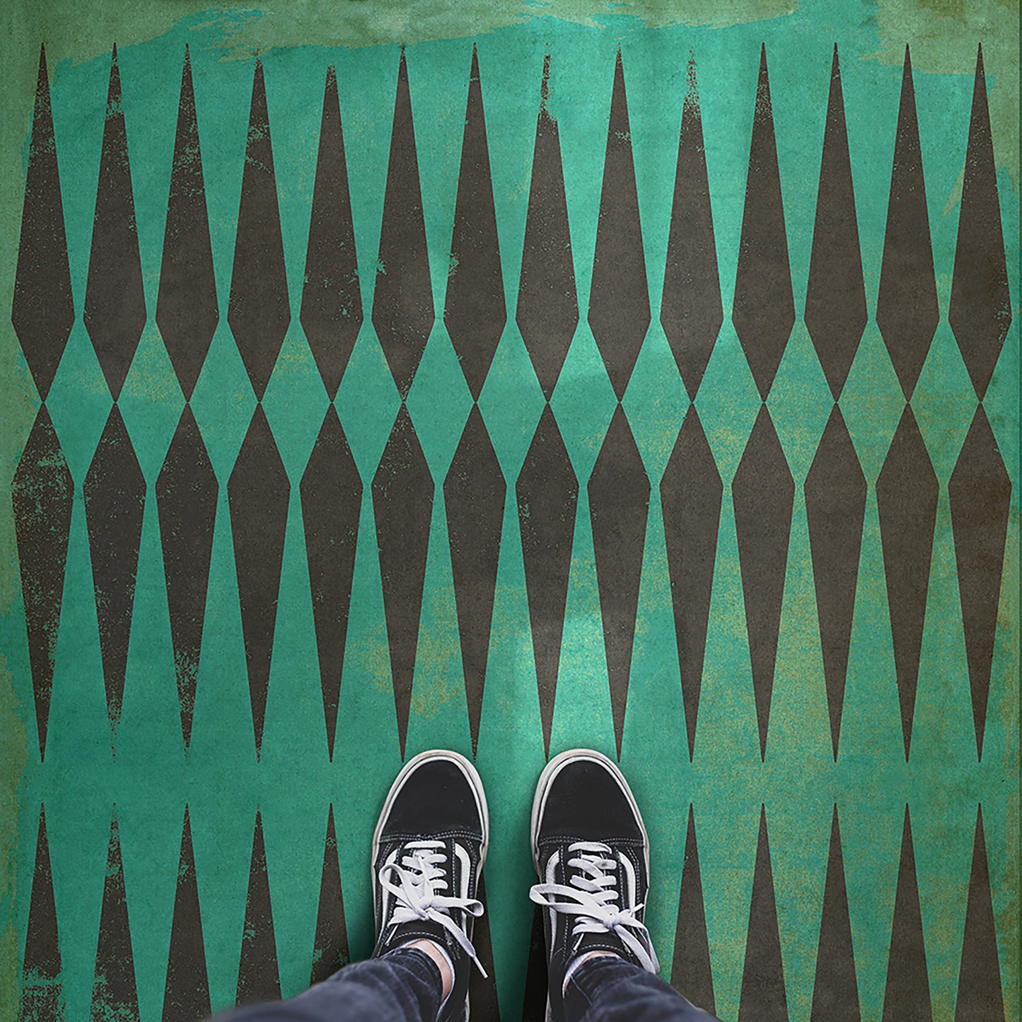 Vintage Vinyl Rug - Pattern 8 - Frankenstein