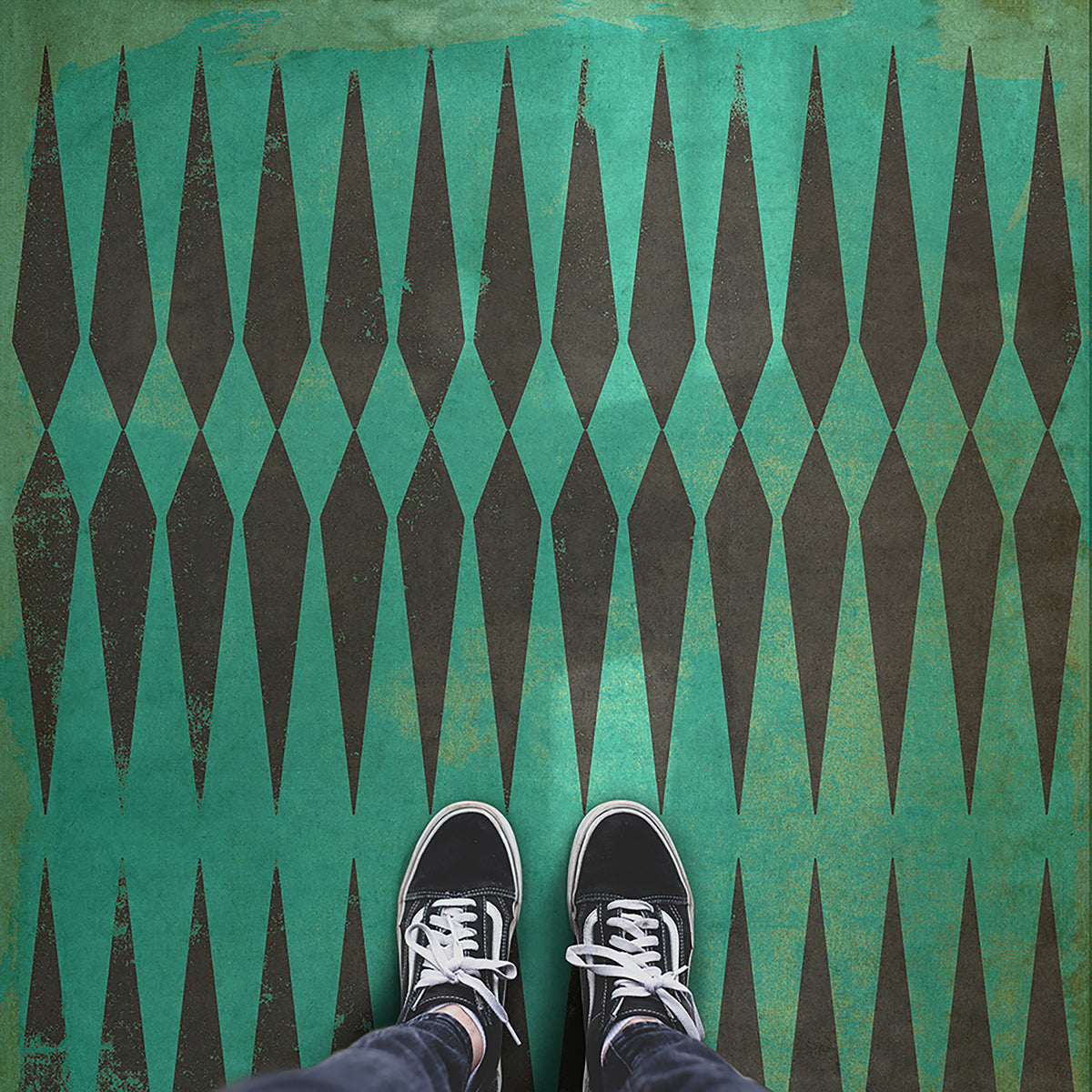 Vintage Vinyl Rug - Pattern 8 - Frankenstein