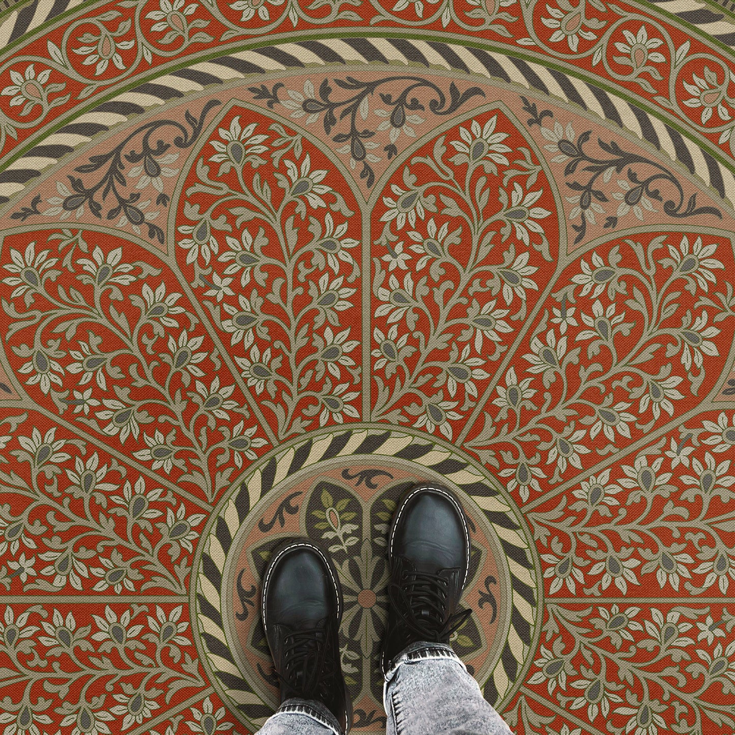 Vintage Vinyl Rug - Estate Tracery