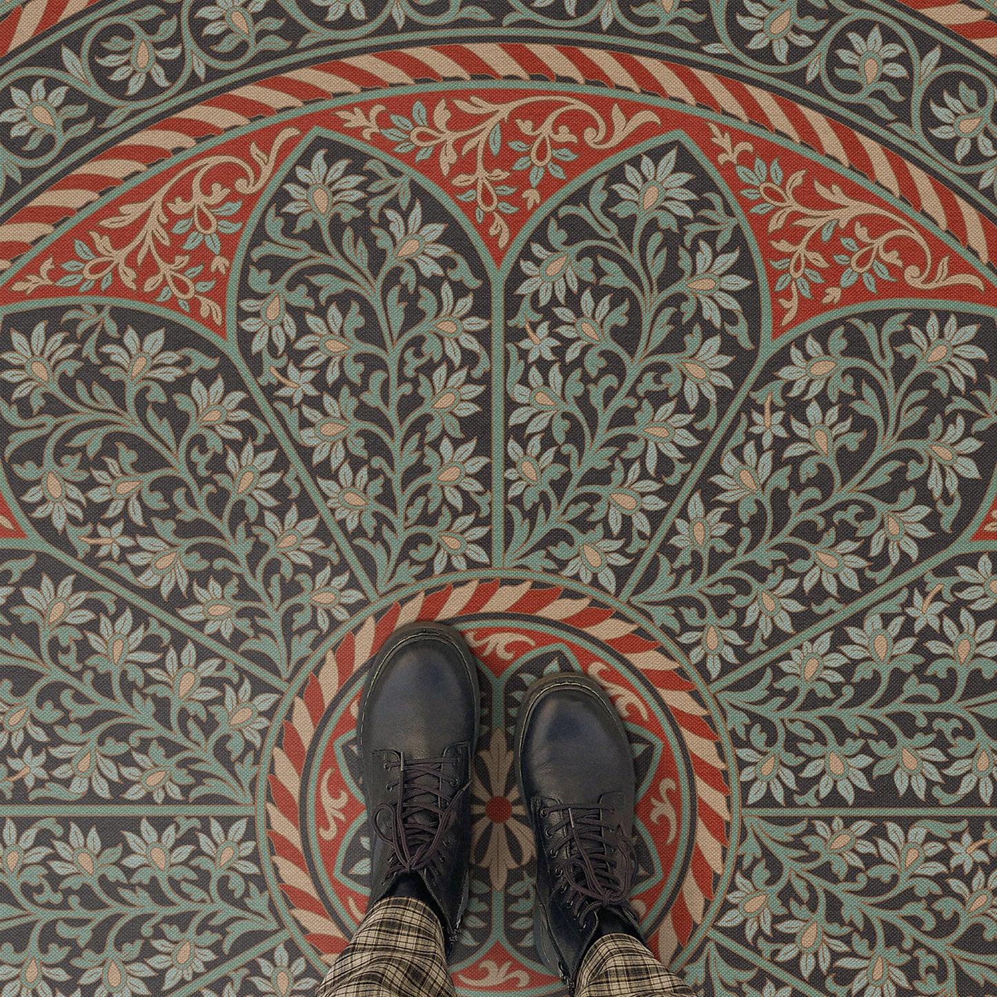 Vintage Vinyl Rug - Estate Tracery