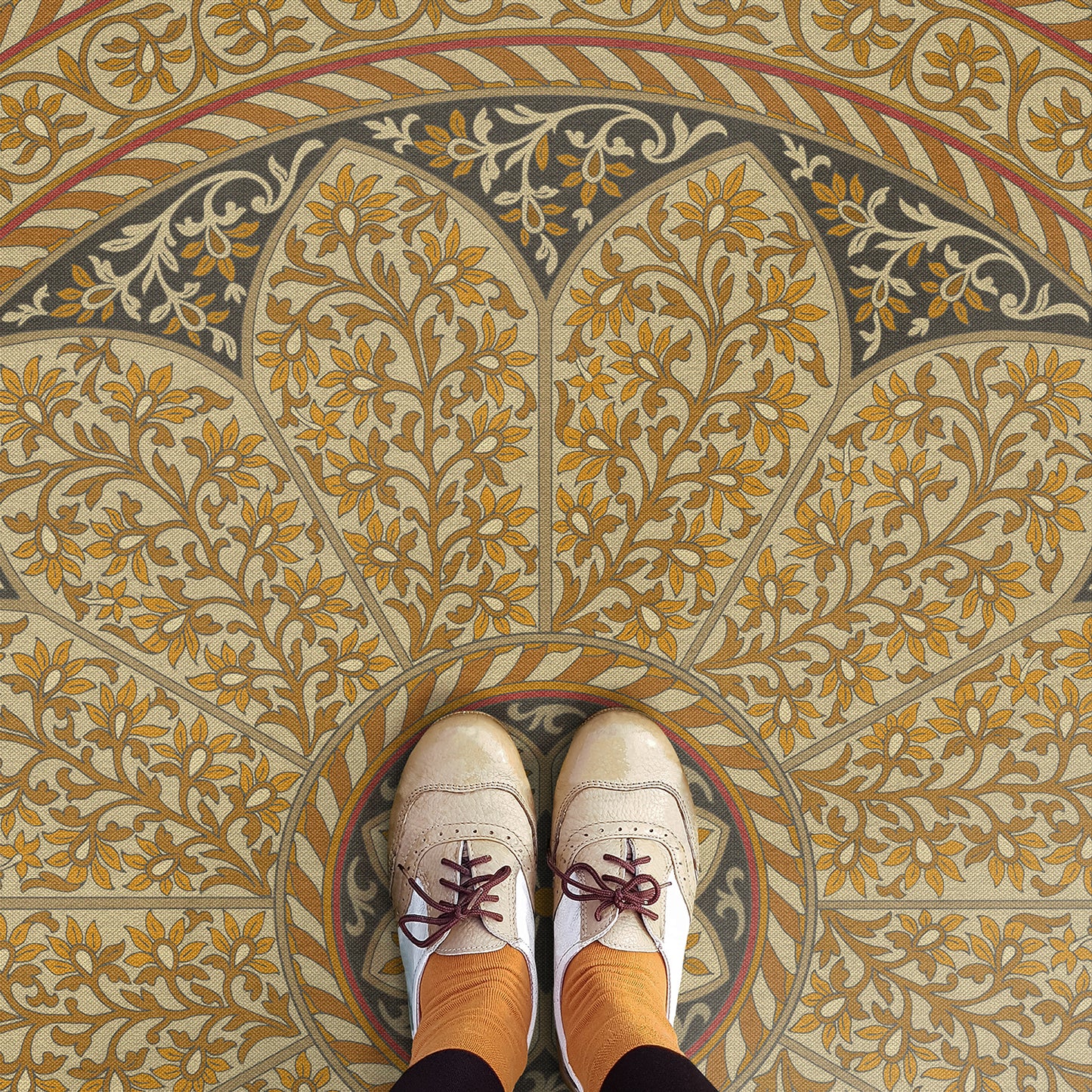 Vintage Vinyl Rug - Estate Tracery