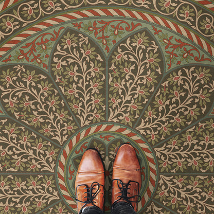 Vintage Vinyl Rug - Estate Tracery - Hearthbloom