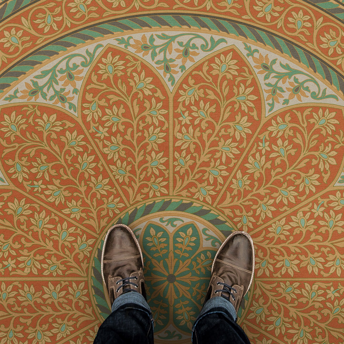 Vintage Vinyl Rug - Estate Tracery