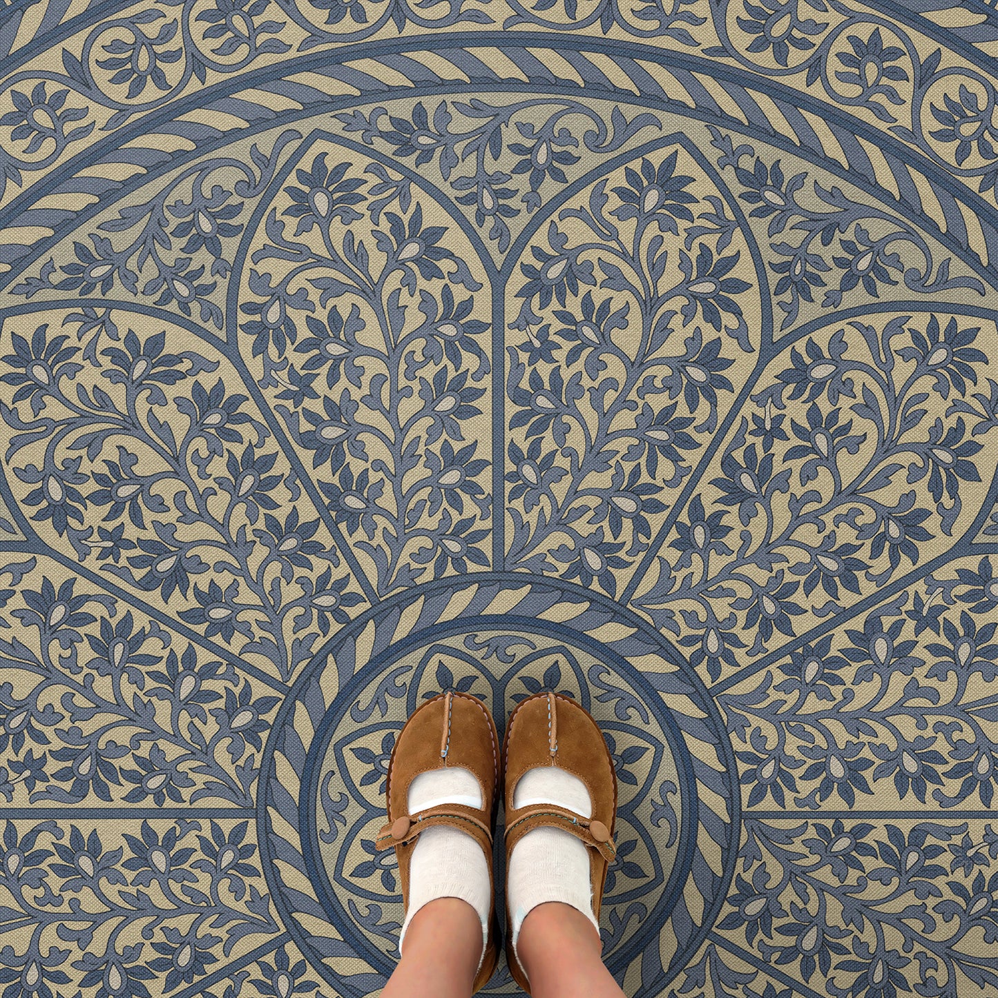 Vintage Vinyl Rug - Estate Tracery