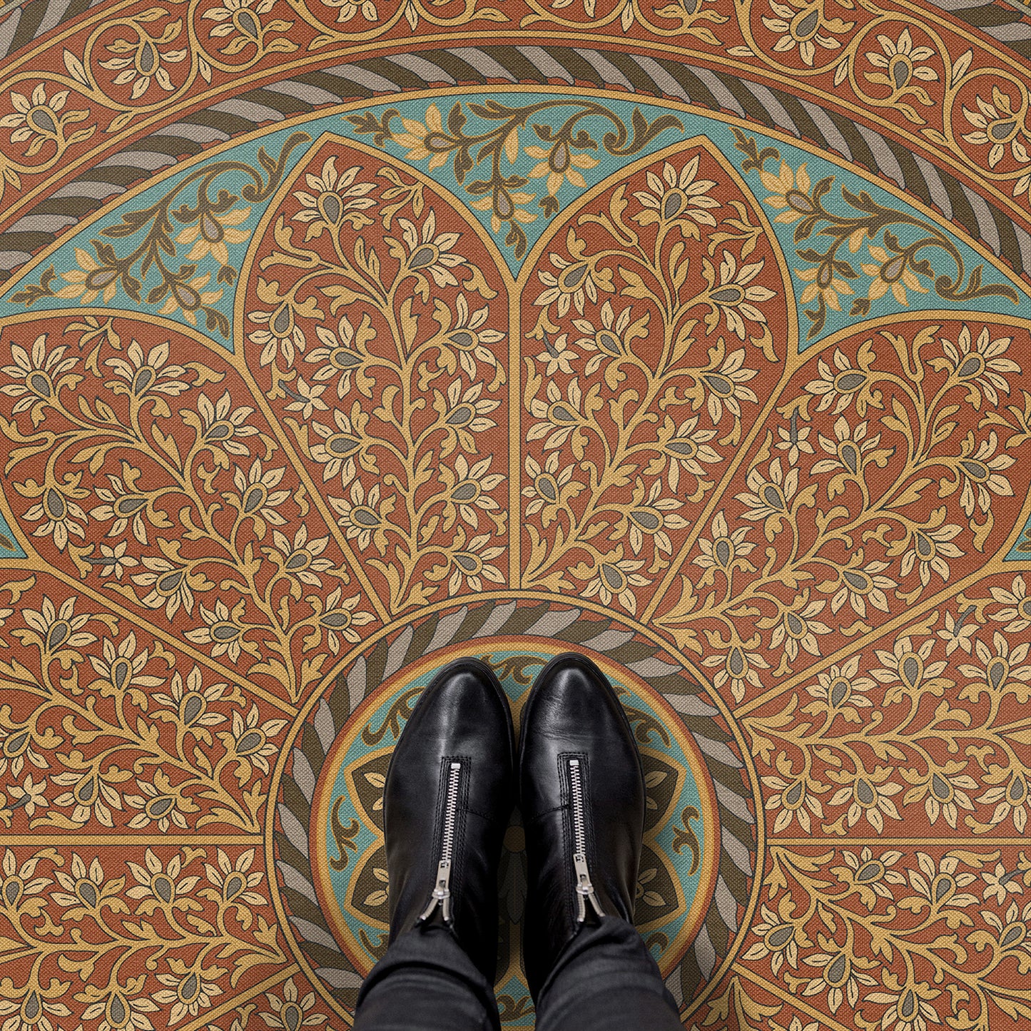 Vintage Vinyl Rug - Estate Tracery