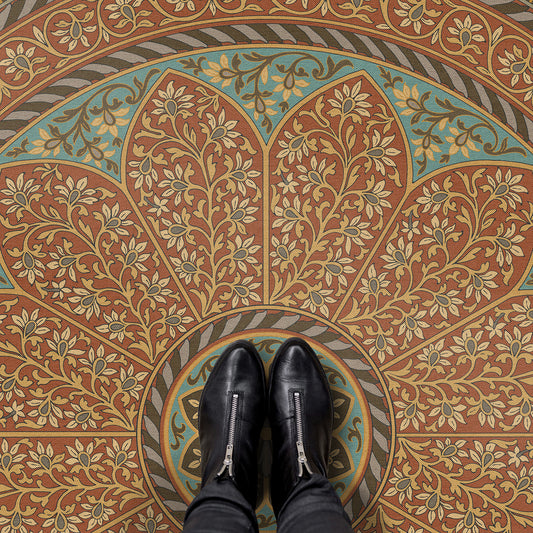 Vintage Vinyl Rug - Estate Tracery - Tuscan Arcade