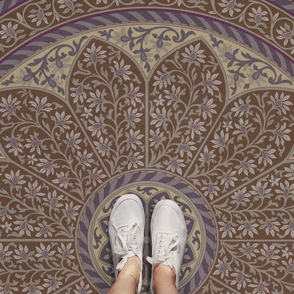 Vintage Vinyl Rug - Estate Tracery - Wisteria Room
