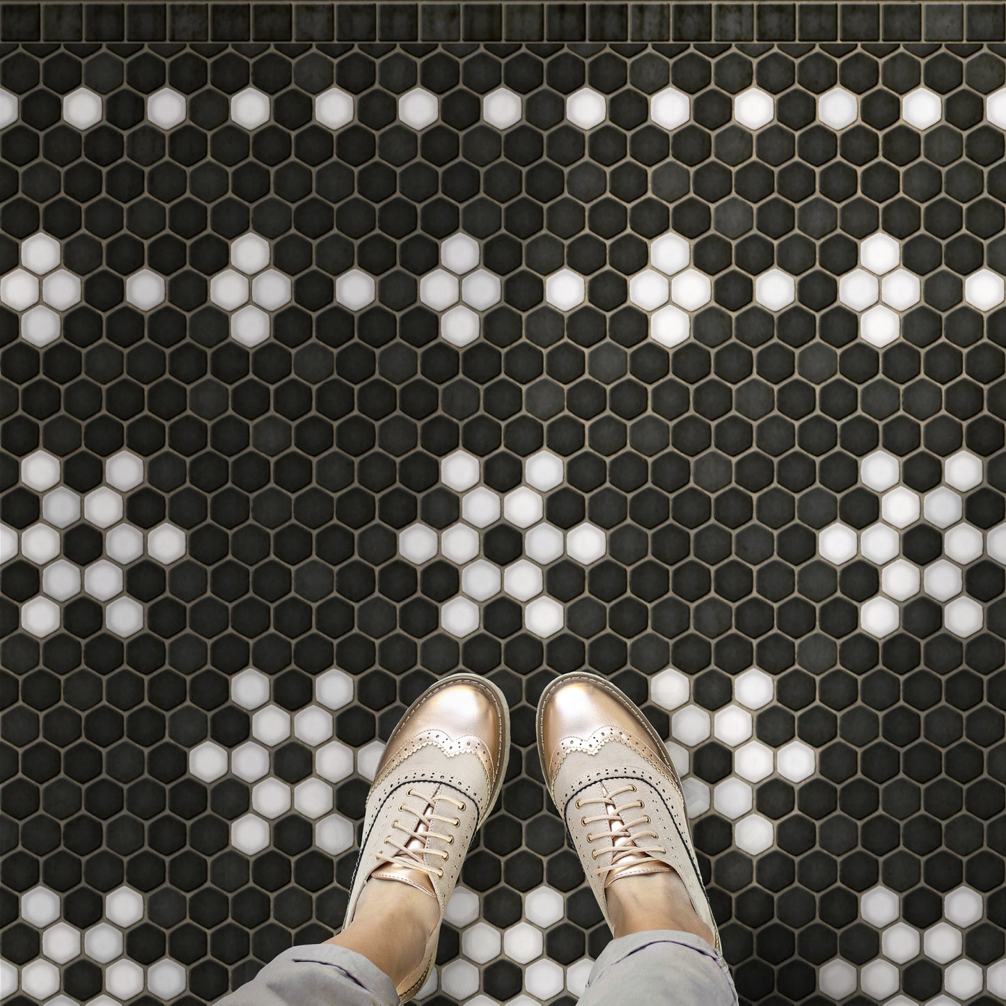 Vintage Vinyl Rug - Mosaic B - Belmont Park