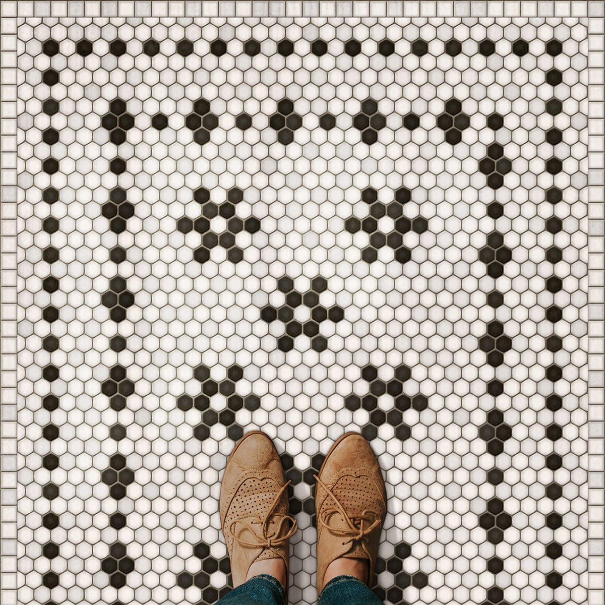 Vintage Vinyl Rug - Mosaic B - Clemont Avenue