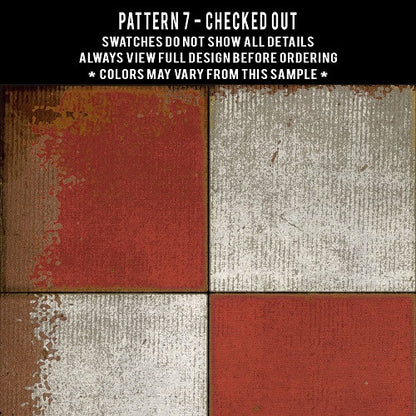 Vintage Vinyl Rug - Pattern 7 - Checked Out