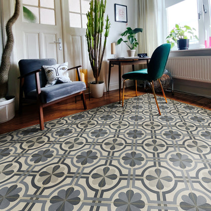 Vintage Vinyl Rug - Pattern 19 - Madame Curie