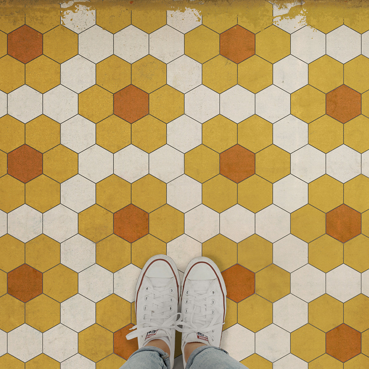 Vintage Vinyl Rug - Pattern 2 - Pushing up Daisies