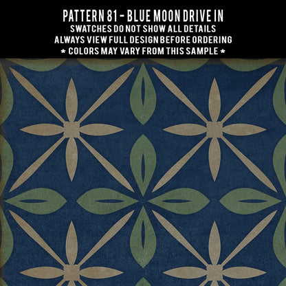 Vintage Vinyl Rug - Pattern 81 - Blue Moon Drive In