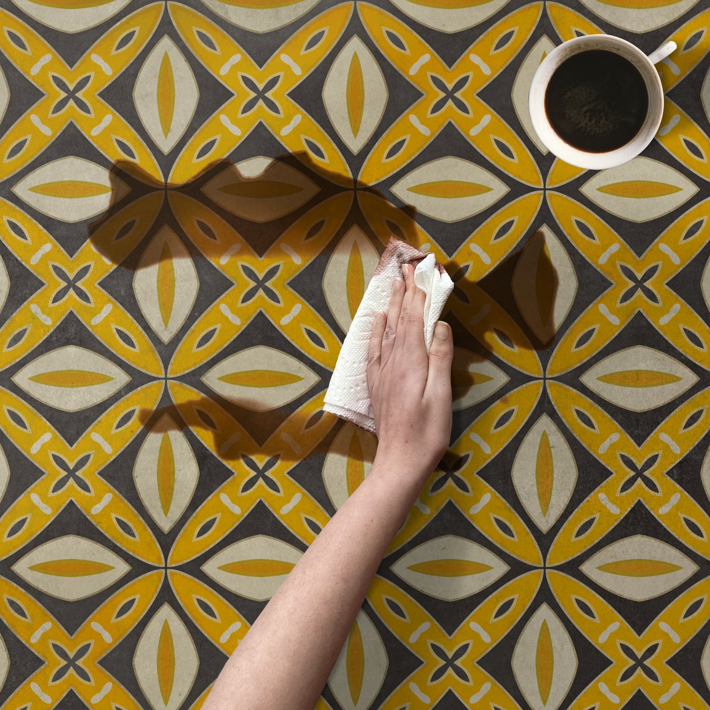 Vintage Vinyl Rug - Pattern 82 - Canary Robb