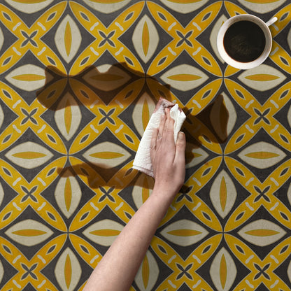 Vintage Vinyl Rug - Pattern 82 - Canary Robb