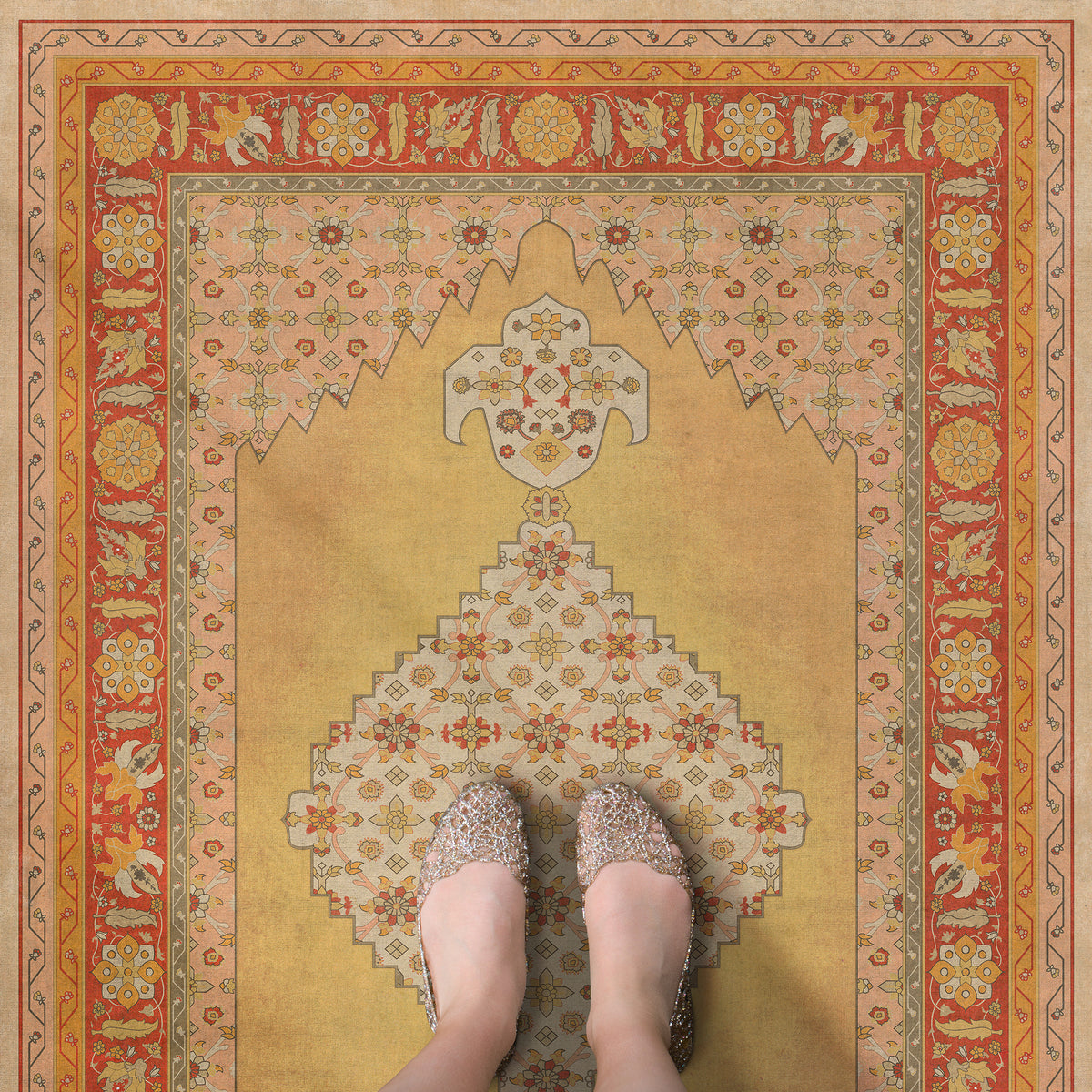 Vintage Vinyl Rug - Agra - Bishan