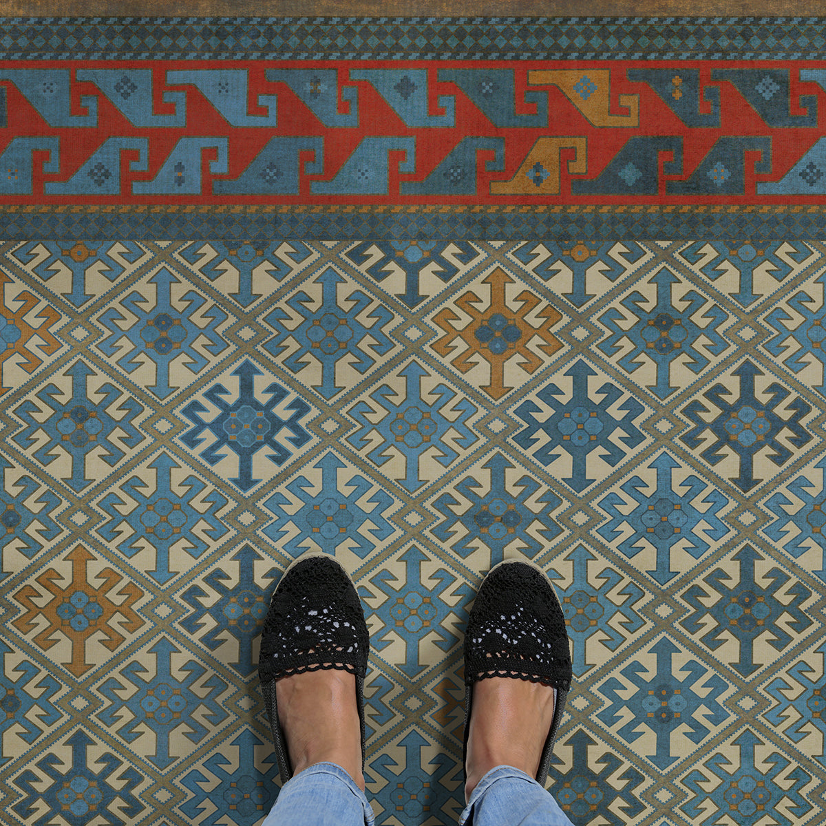 Vintage Vinyl Rug - Daghestan - Kruta