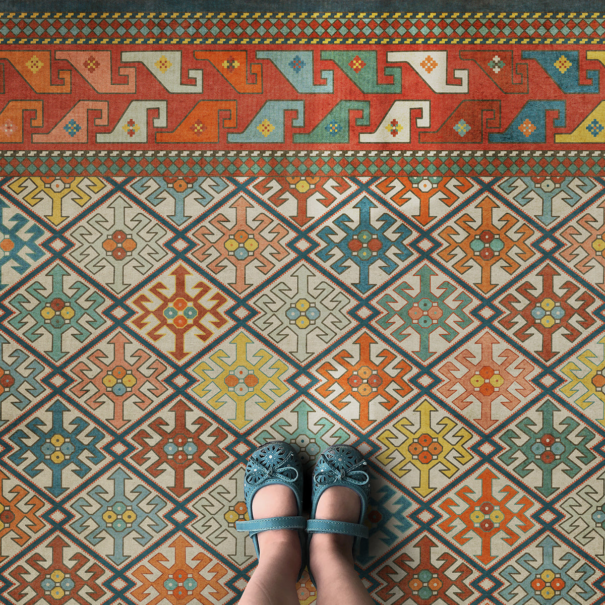 Vintage Vinyl Rug - Daghestan - Raduga
