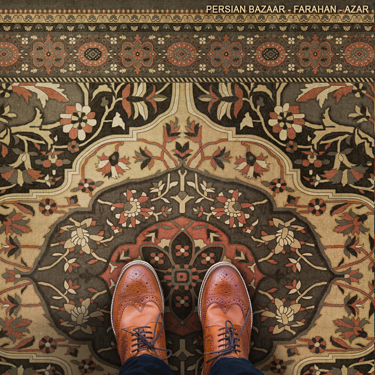 Vintage Vinyl Rug - Farahan - Azar