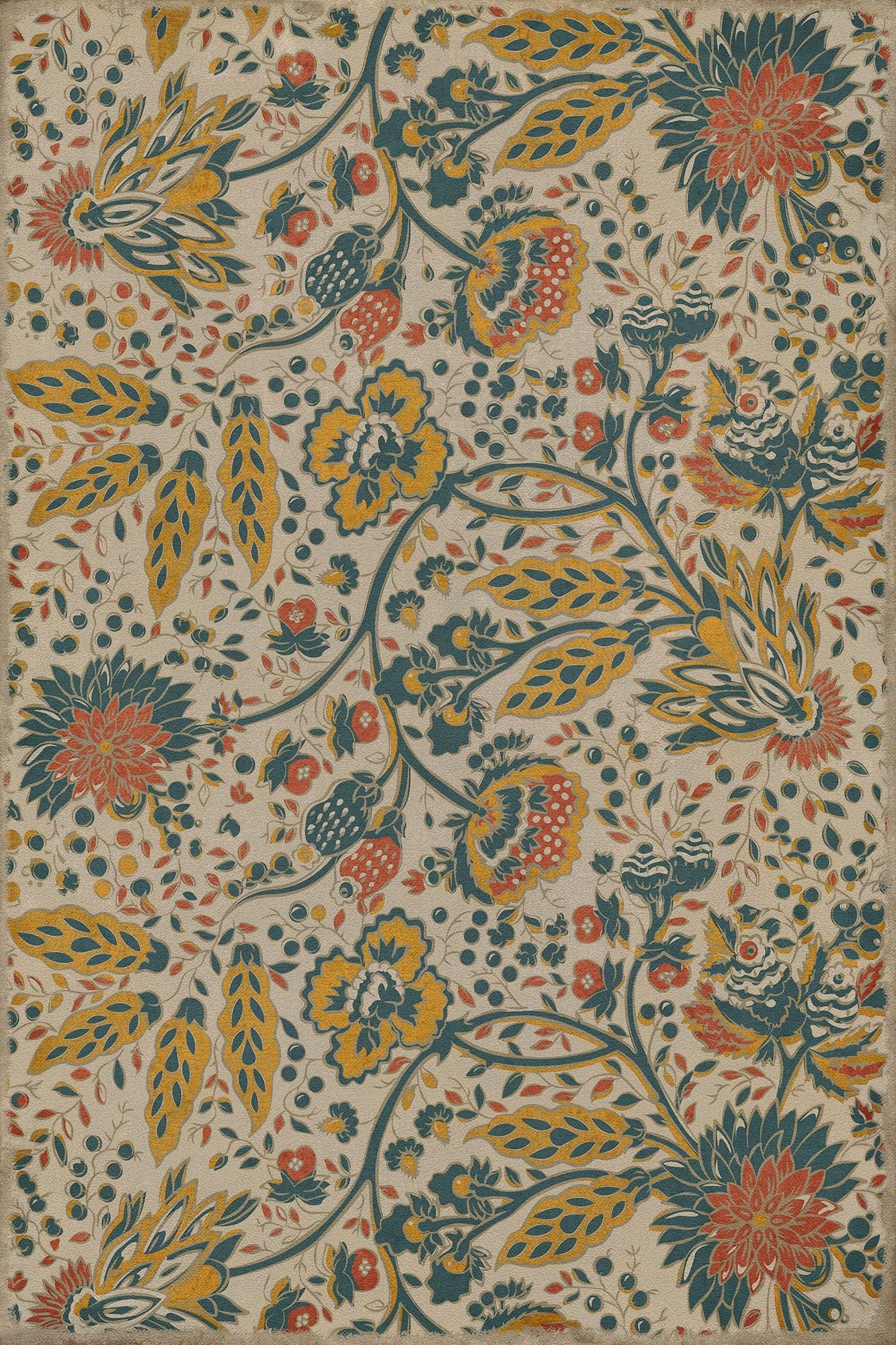 Vintage Vinyl Rug - Garden Gate - The Owl And The Sparrow