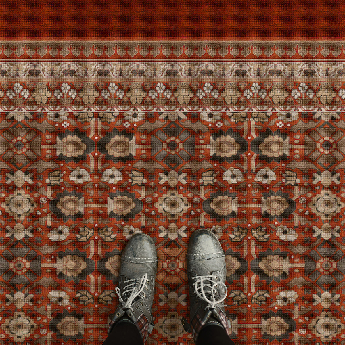 Vintage Vinyl Rug - Promenade - A Global Journey