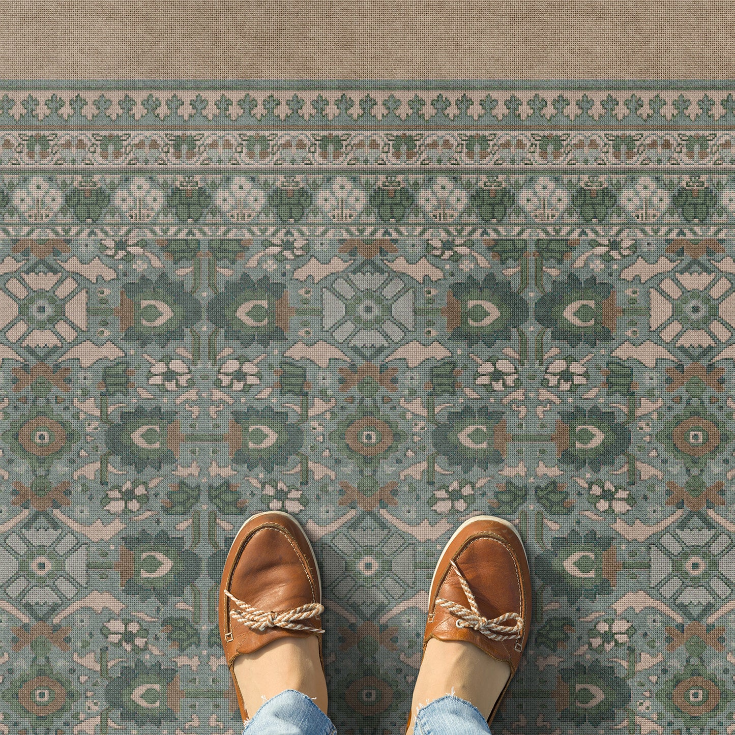 Vintage Vinyl Rug - Promenade - Blooming Season