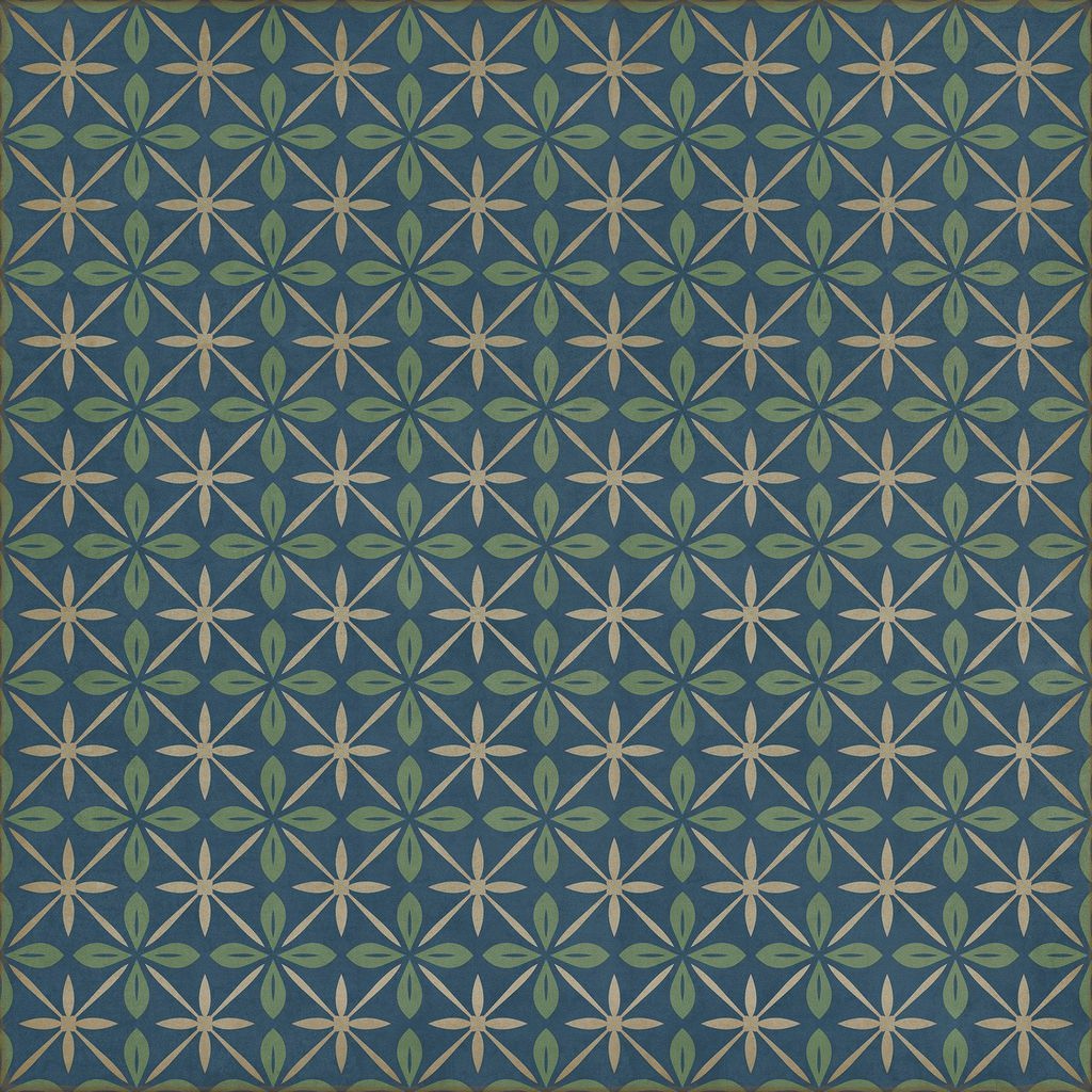 Vintage Vinyl Rug - Pattern 81 - Blue Moon Drive In