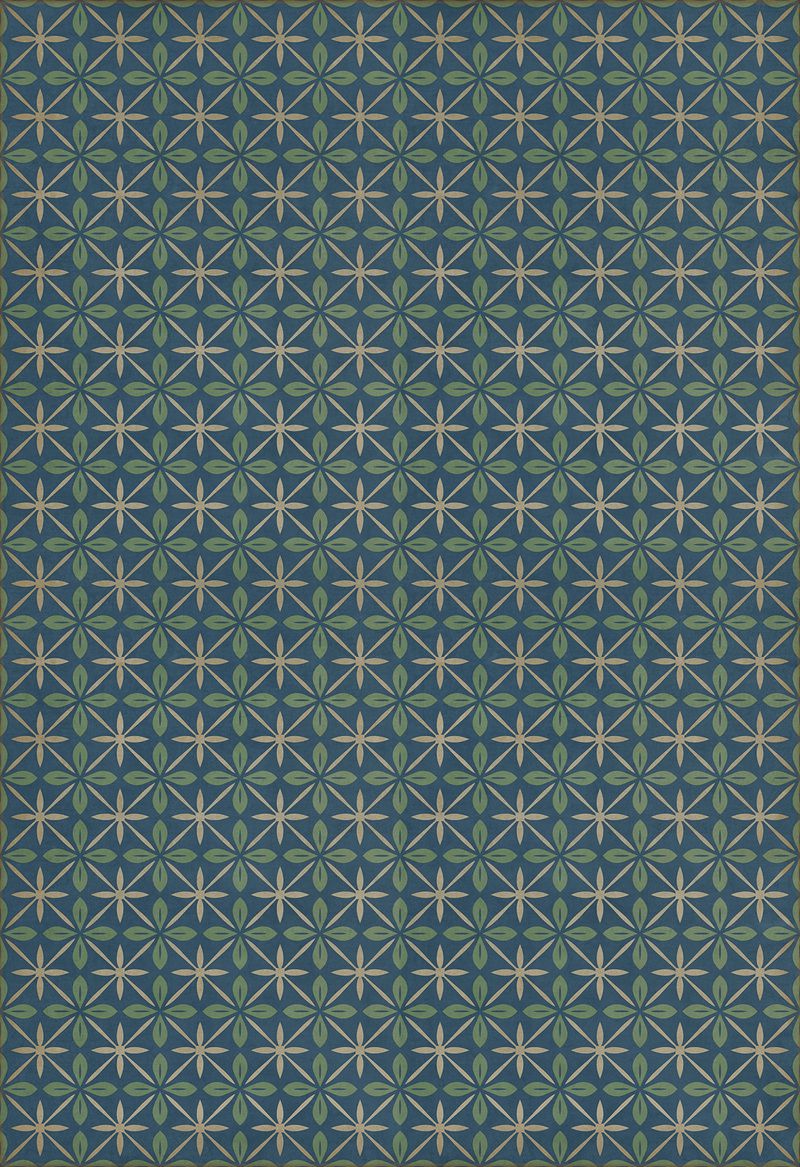 Vintage Vinyl Rug - Pattern 81 - Blue Moon Drive In