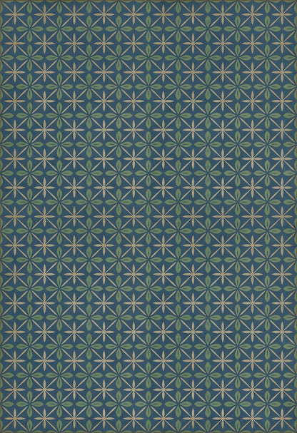 Vintage Vinyl Rug - Pattern 81 - Blue Moon Drive In
