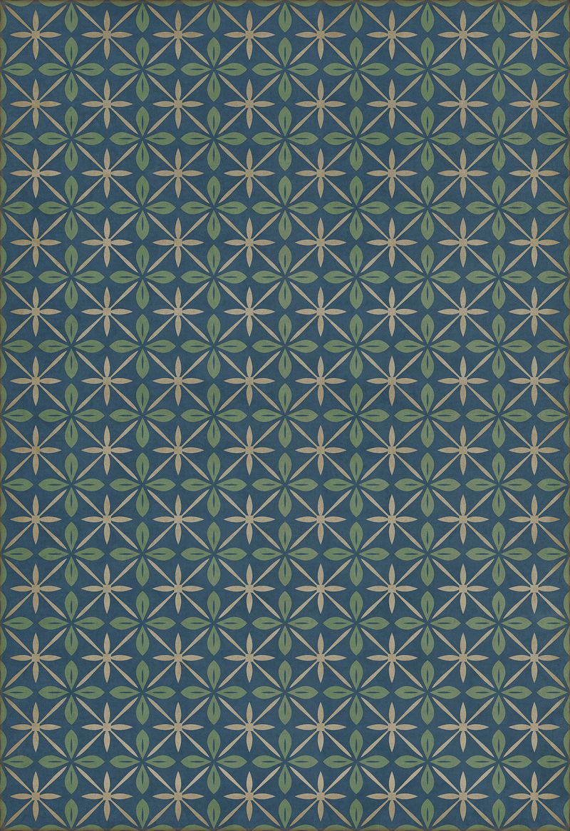 Vintage Vinyl Rug - Pattern 81 - Blue Moon Drive In