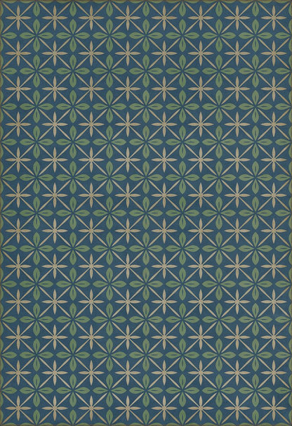 Vintage Vinyl Rug - Pattern 81 - Blue Moon Drive In