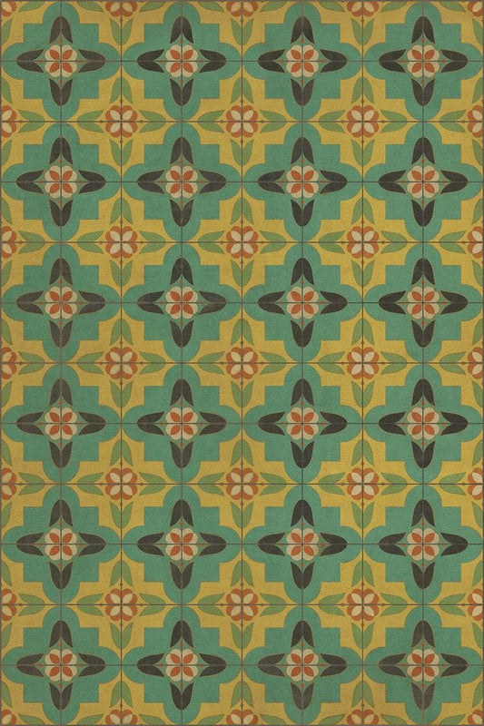 Vintage Vinyl Rug - Pattern 33 - Ballyhoo