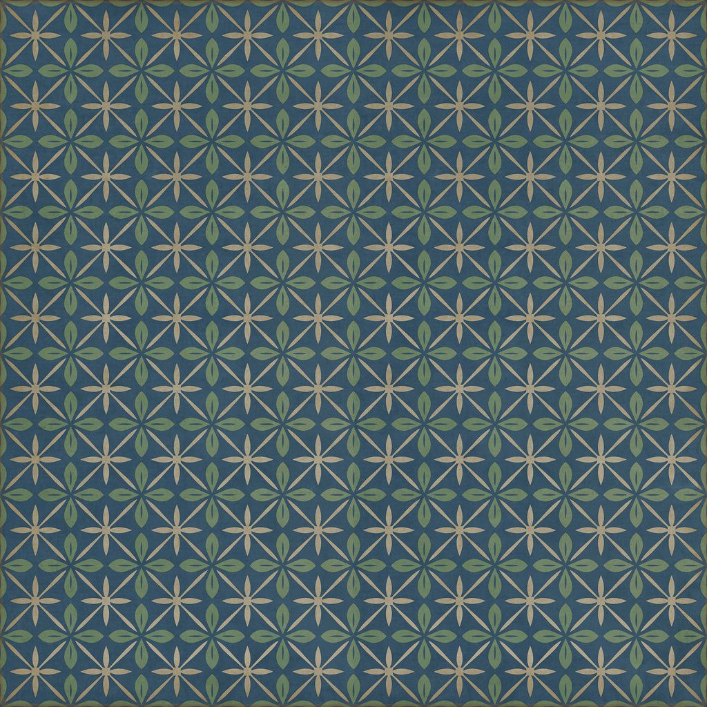 Vintage Vinyl Rug - Pattern 81 - Blue Moon Drive In