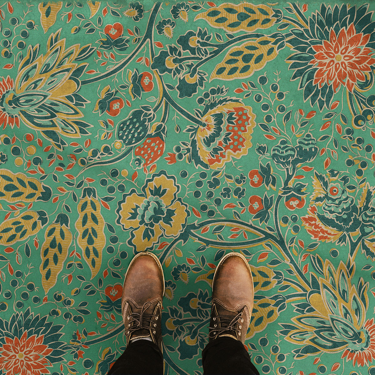 Vintage Vinyl Rug - Garden Gate - How happy is the little Stone