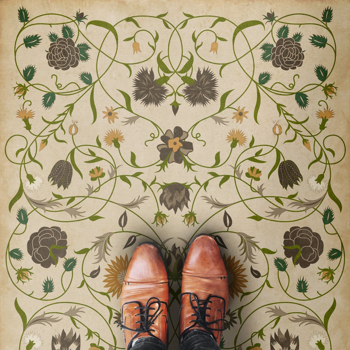 Vintage Vinyl Rug - Floral - Martha