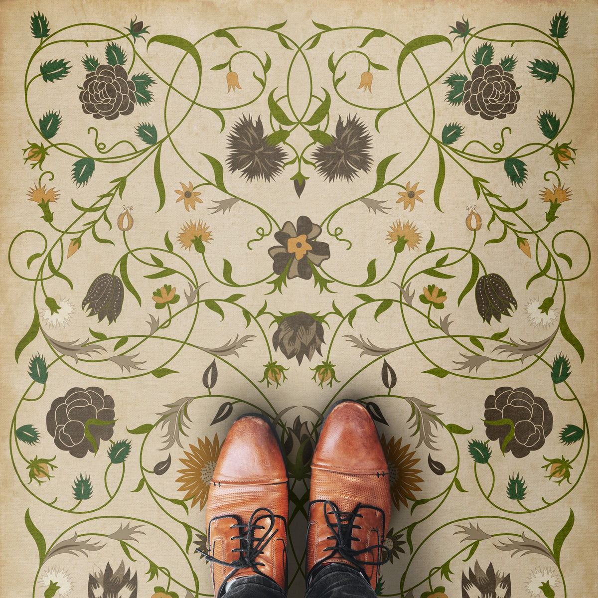 Vintage Vinyl Rug - Floral - Martha