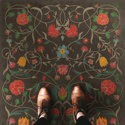 Vintage Vinyl Rug - Floral - Susannah