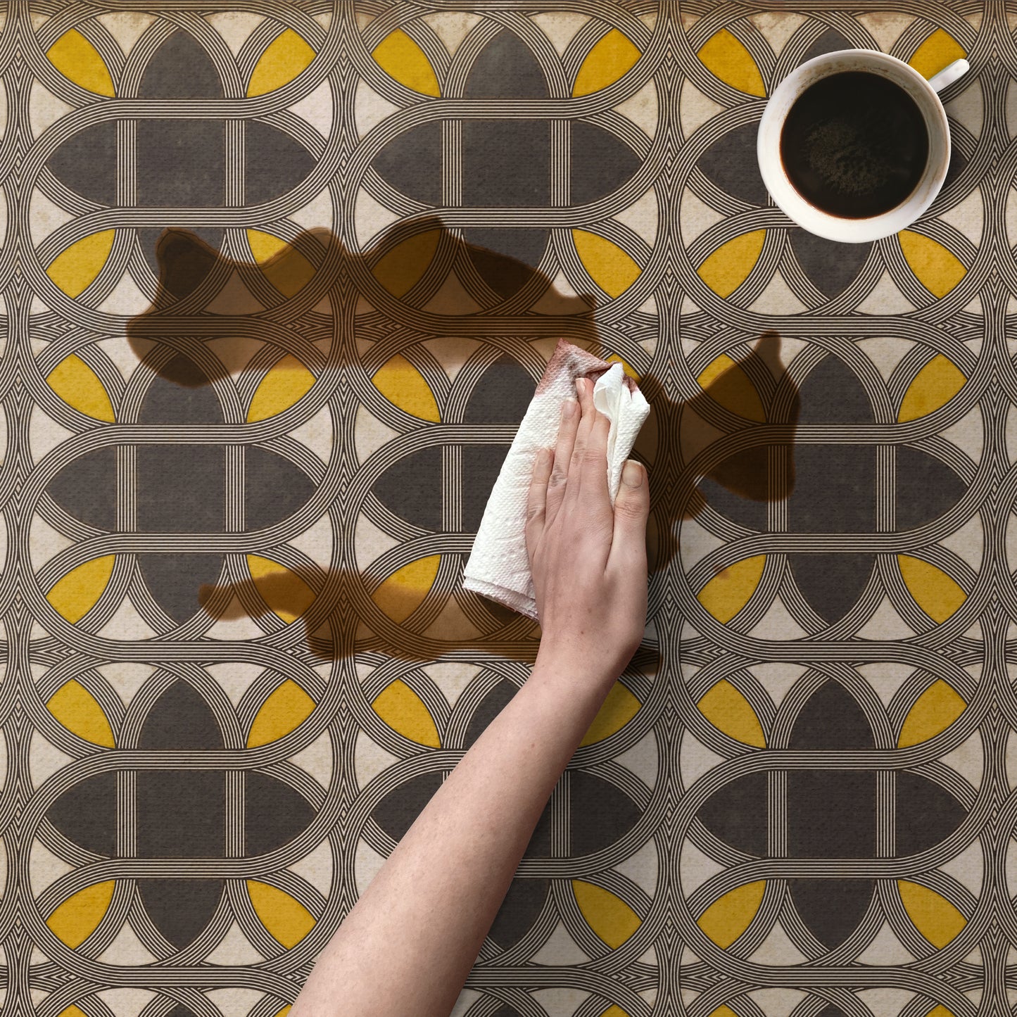 Vintage Vinyl Rug - Lamerie Lattice - Paul Revere