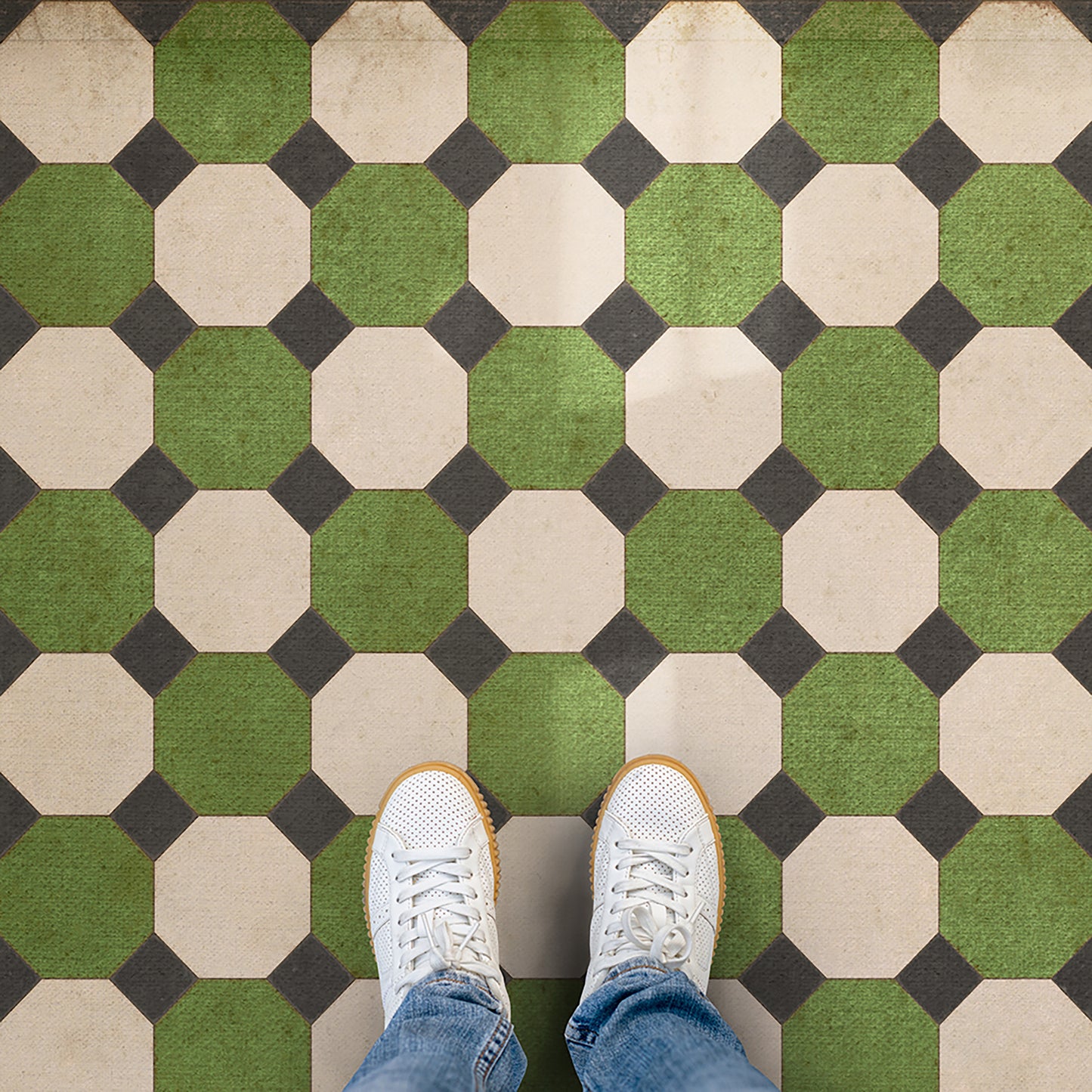 Vintage Vinyl Rug - Octagons - Wythe