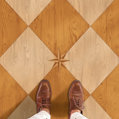 Vintage Vinyl Rug - Compass Diamond - Garden Grove