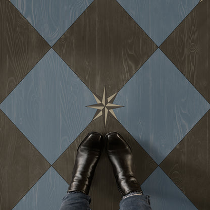 Vintage Vinyl Rug - Compass Diamond - Garden Soirée