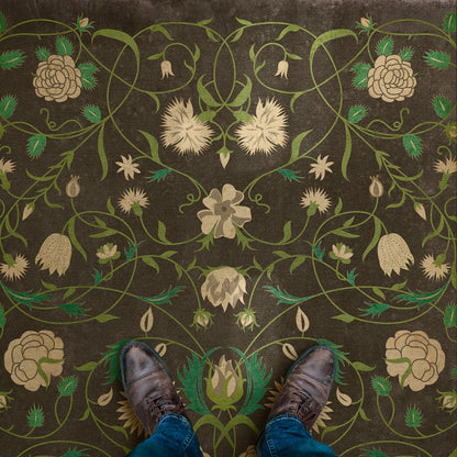 Vintage Vinyl Rug - Floral - Emma