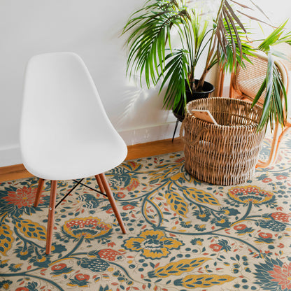 Vintage Vinyl Rug - Garden Gate - The Owl And The Sparrow