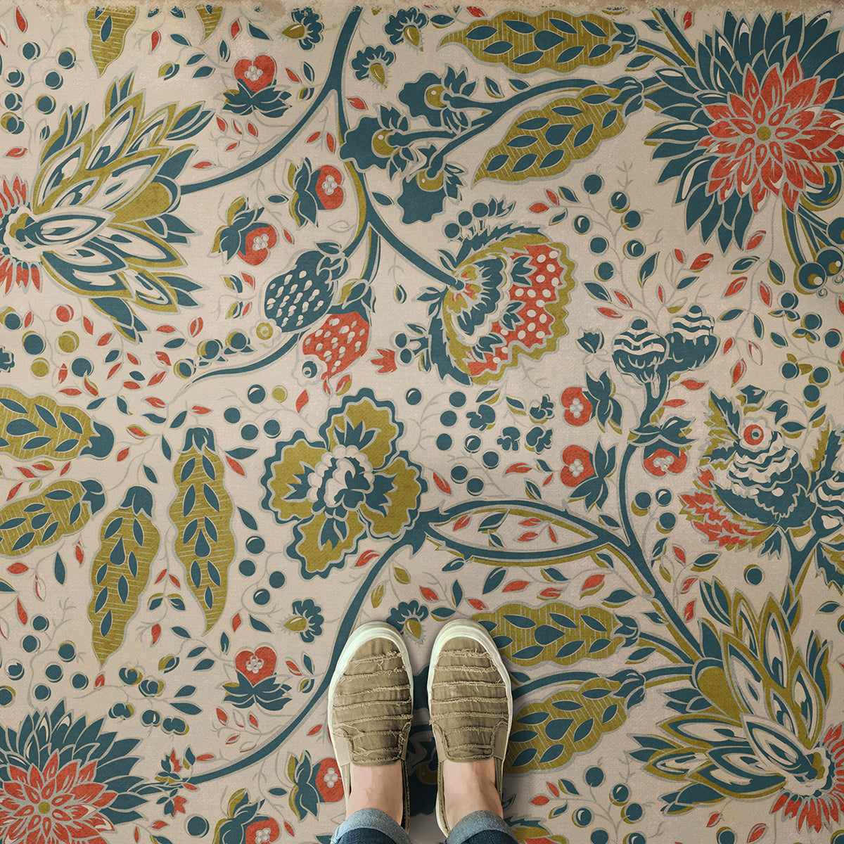 Vintage Vinyl Rug - Garden Gate - What the Birds Said