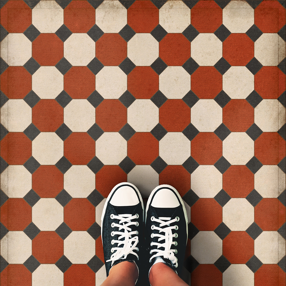 Vintage Vinyl Rug - Octagons - Lee