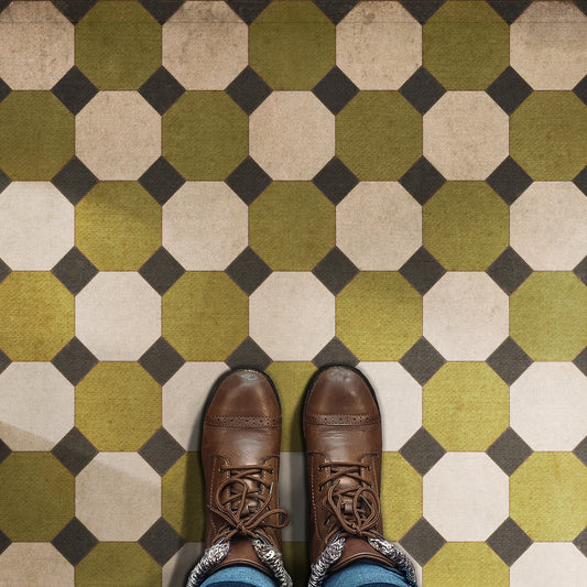 Vintage Vinyl Rug - Octagons - Sherman