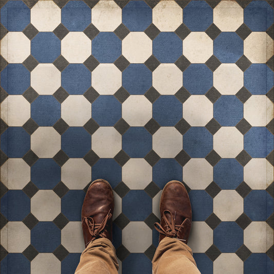 Vintage Vinyl Rug - Octagons - Washington