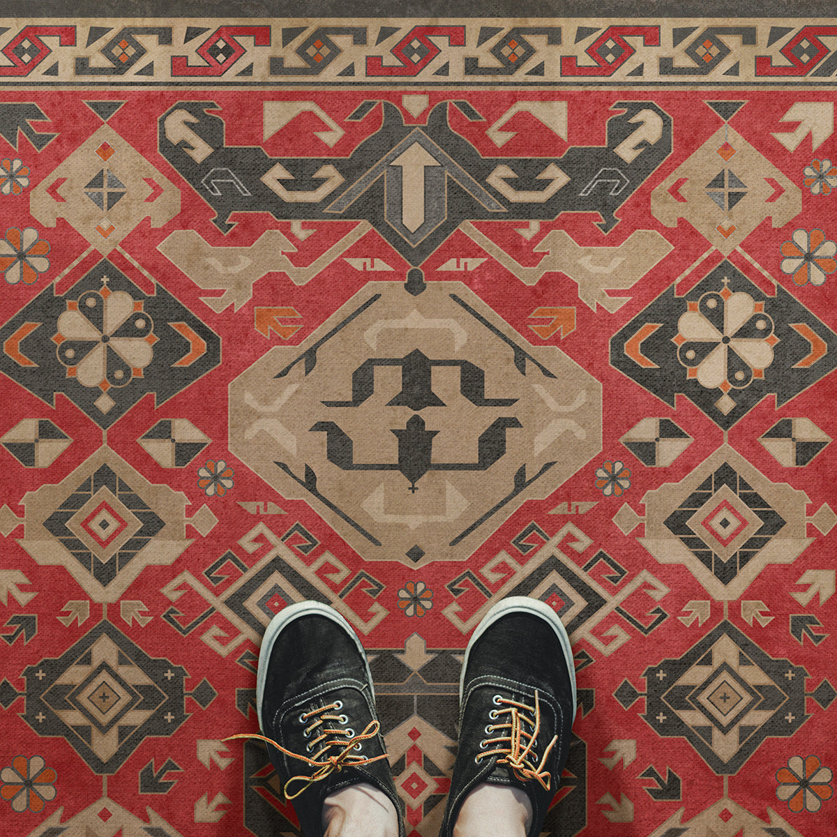Vintage Vinyl Rug - Traditional - All Spice