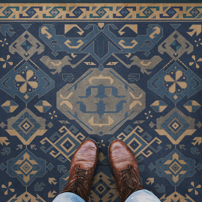 Vintage Vinyl Rug - Traditional - Nankeen